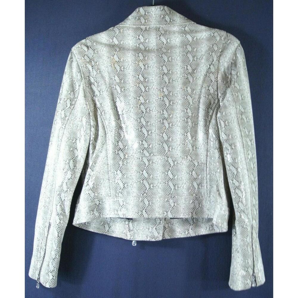 NEW, L'AGENCE Python Leather Biker Jacket Size M … - image 5